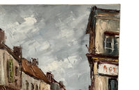 Mid-20th Century French Oil on Canvas Painting of a French Village Street Scene By Étienne Bellan