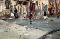Mid-20th Century French Oil on Canvas Painting of a French Village Street Scene By Étienne Bellan