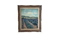 20th Century French Framed Landscape Oil Painting 'Lavender Field, Provence'