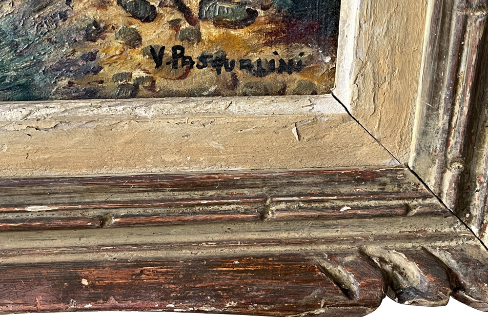 20th Century French Framed Landscape Oil Painting 'Lavender Field, Provence'