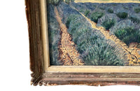 20th Century French Framed Landscape Oil Painting 'Lavender Field, Provence'