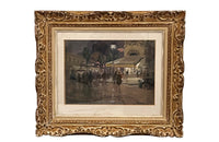 Early 20th century English framed painting 'Paris La Rotonde' by Mary Ethel Hunter