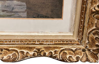 Early 20th century English framed painting 'Paris La Rotonde' by Mary Ethel Hunter