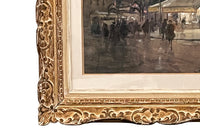 Early 20th century English framed painting 'Paris La Rotonde' by Mary Ethel Hunter