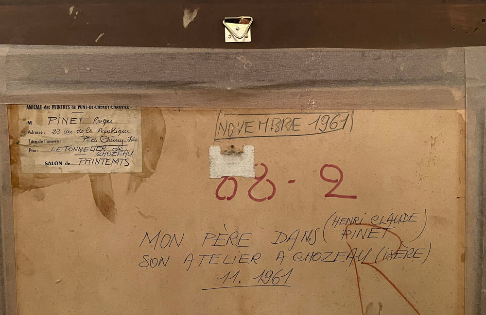 20th Century French Oil Painting of a French Cooper and His Dog