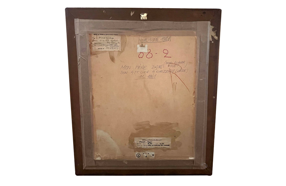 20th Century French Oil Painting of a French Cooper and His Dog