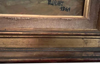 20th Century French Oil Painting of a French Cooper and His Dog