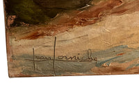 20th Century French Oil on Canvas Painting 'View of the Bridge at Nyons'