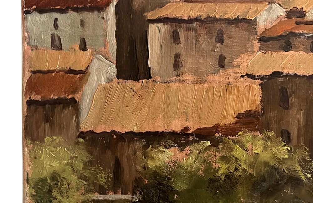 20th Century French Oil on Canvas Painting 'View of the Bridge at Nyons'