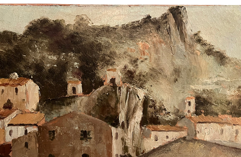 20th Century French Oil on Canvas Painting 'View of the Bridge at Nyons'