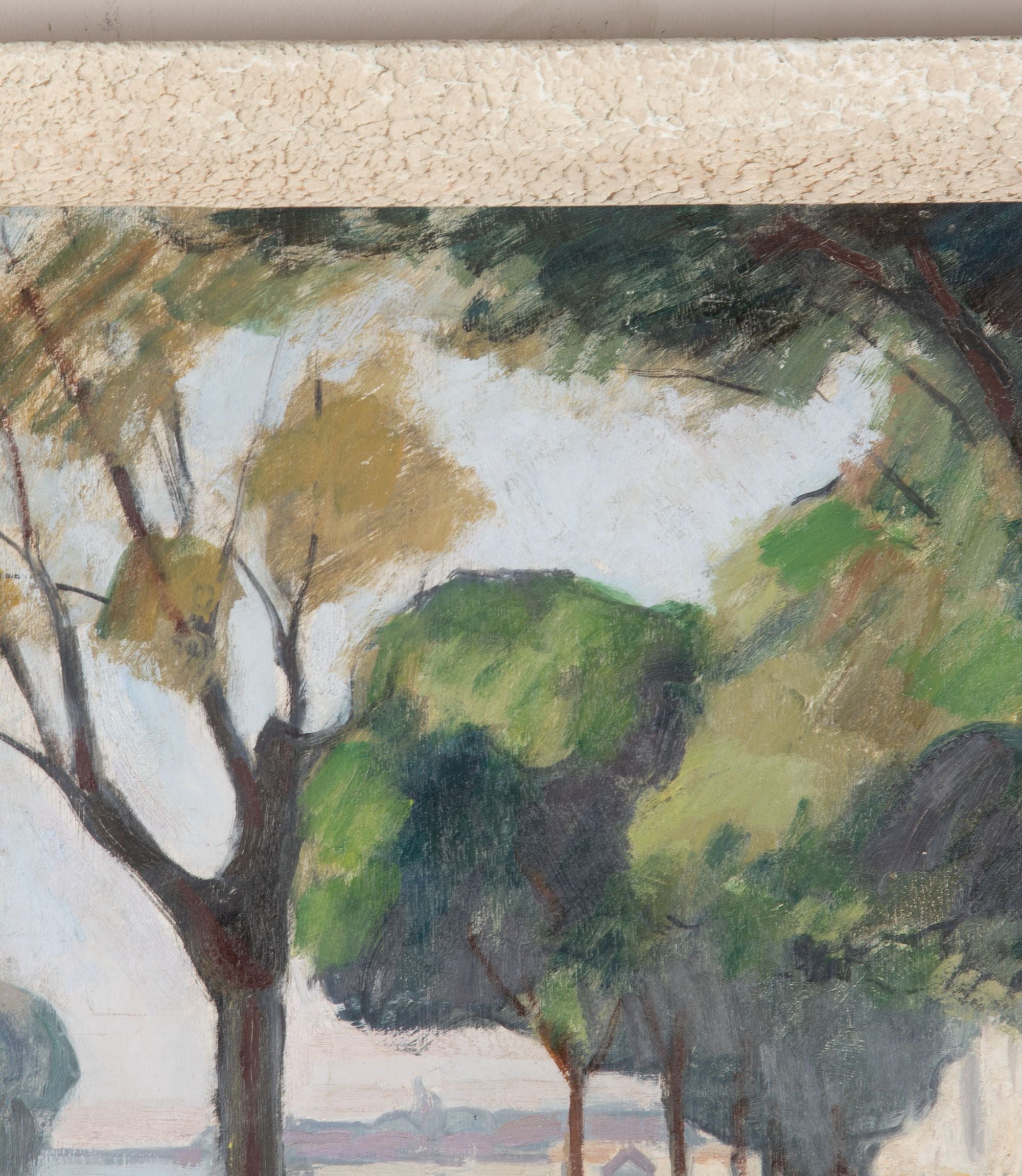 20th Century French Oil Painting 'Promenade Beneath Parasol Pines' By Jean Perret