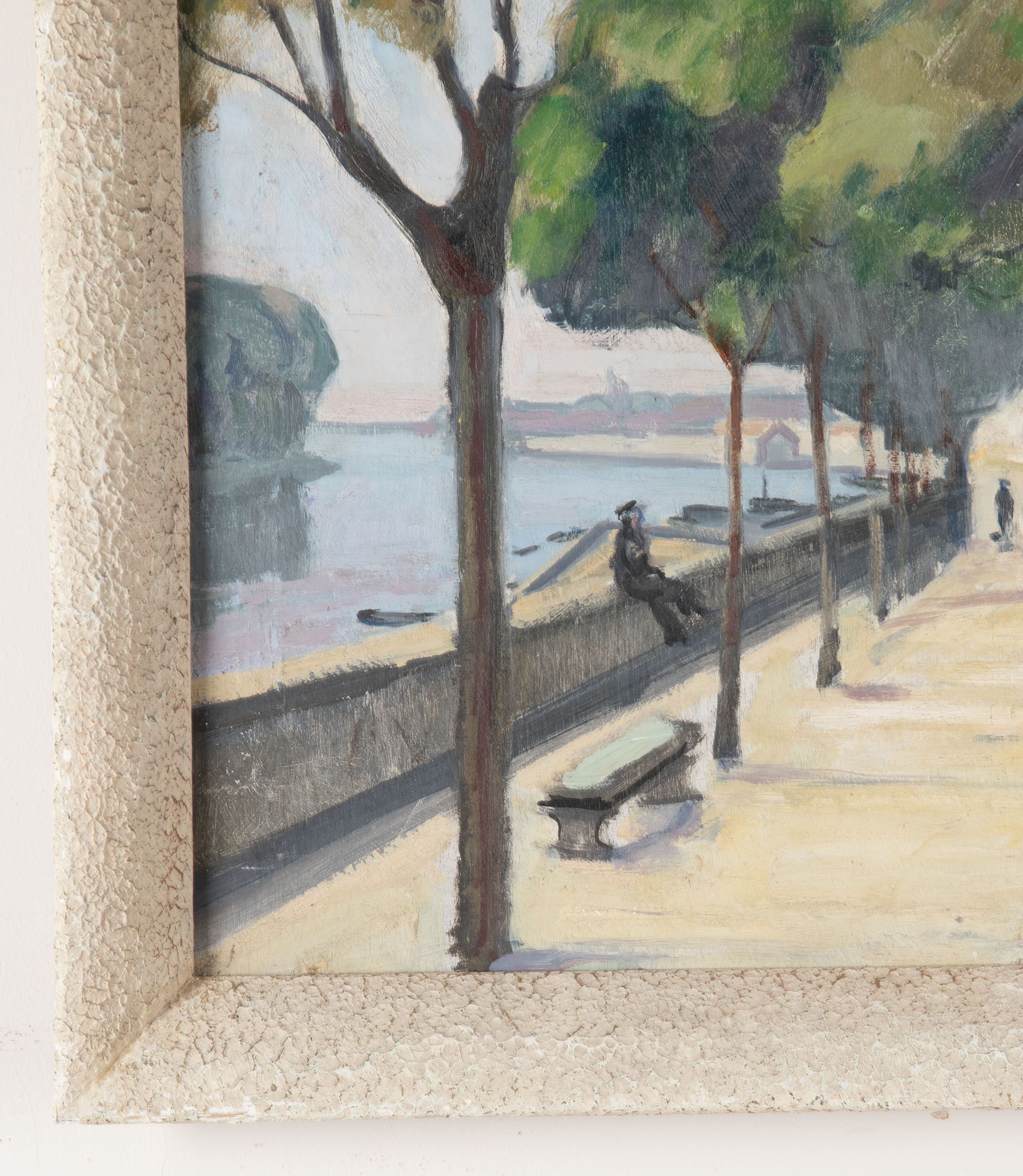 20th Century French Oil Painting 'Promenade Beneath Parasol Pines' By Jean Perret