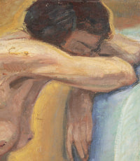 Painting of a kneeling nude by Jean Perret