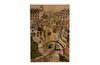 Mid-Century French paint and ink on canvas painting of Montparnasse and the view across to the Eiffel Tower, Paris.