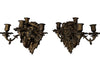 Pair of 19th Century Bronze Lions Head Wall Lights