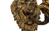 Pair of 19th Century Bronze Lions Head Wall Lights