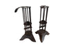 Pair of iron 'rat de cave' cellar candlesticks. 
