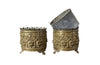 Antique brass cache pots - antique brass jardinieres - French Garden Antiques -  
