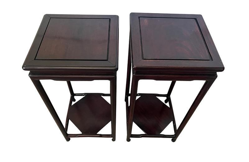 Pair of mid 20th century Chinese occasional end tables  