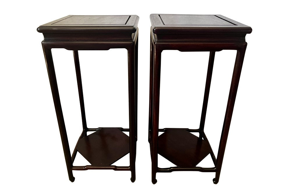 Pair of mid 20th century Chinese occasional end tables  