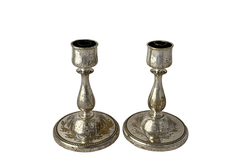 Pair of 19th century beautiful marine candlesticks made by, the renown French silversmiths, Christofle for the prestigious French shipping and cruise ship company, Compagnie des Messageries Maritime.