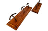 pair of French wooden and iron coat racks with faux bamboo decoration circa 1900