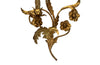 Pair of elegant mid century French gilt metal floral and foliate wall appliques.