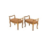 Pair of decorative Venetian Louis XV style painted stools or window seats with armrests.