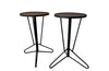 Pair of mid century iron round martini or occasional tables.