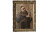 19th century charming small framed pair of Italian oil paintings of monks. 