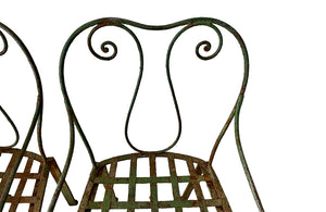 quirky pair of iron garden chairs 