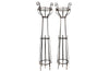 A fabulous pair of antique French tall iron plant supports