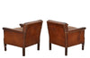 Charming, pair of 1920s French petite studded leather club chairs.