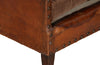 Charming, pair of 1920s French petite studded leather club chairs.