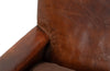 Charming, pair of 1920s French petite studded leather club chairs.
