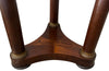 Antique side tables Empire revival pedestal side tables mahogany with round marble top - French Antique Furniture