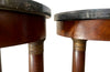 Antique side tables Empire revival pedestal side tables mahogany with round marble top - French Antique Furniture