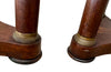 Antique side tables Empire revival pedestal side tables mahogany with round marble top - French Antique Furniture
