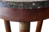 Antique side tables Empire revival pedestal side tables mahogany with round marble top - French Antique Furniture