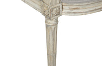 air of 19th century, French open 
armchairs in the Neo-Classical style. Reupholstered in linen