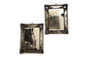 Beautiful rare pair of small 19th century Italian carved giltwood and verre eglomise mirror