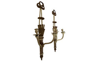Beautiful pair of large 19th Century Italian carved wooden wall lights in the Neo-Classical style