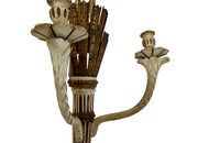 Beautiful pair of large 19th Century Italian carved wooden wall lights in the Neo-Classical style