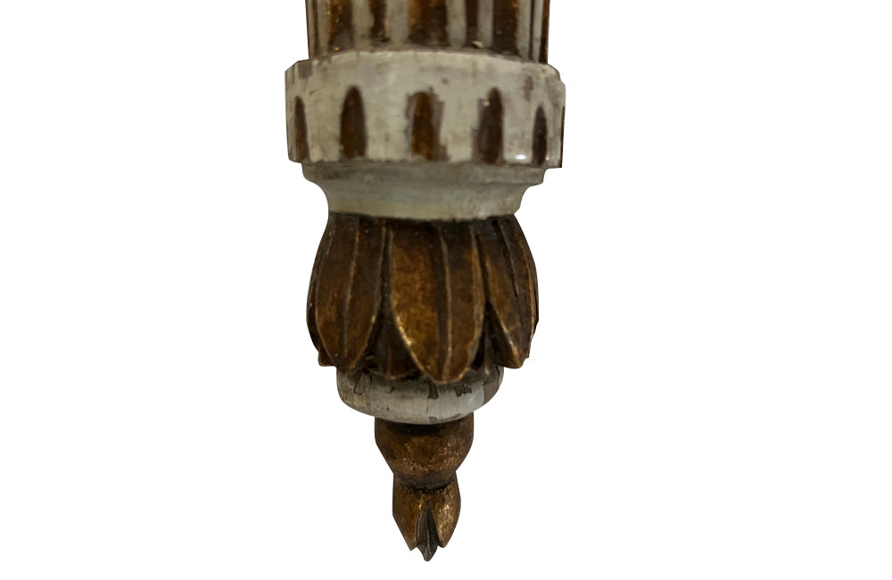 Beautiful pair of large 19th Century Italian carved wooden wall lights in the Neo-Classical style