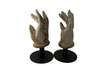 Charming pair of small early 19th Century French polychrome carved hands