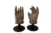 Charming pair of small early 19th Century French polychrome carved hands