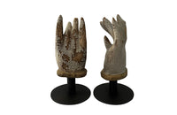Charming pair of small early 19th Century French polychrome carved hands