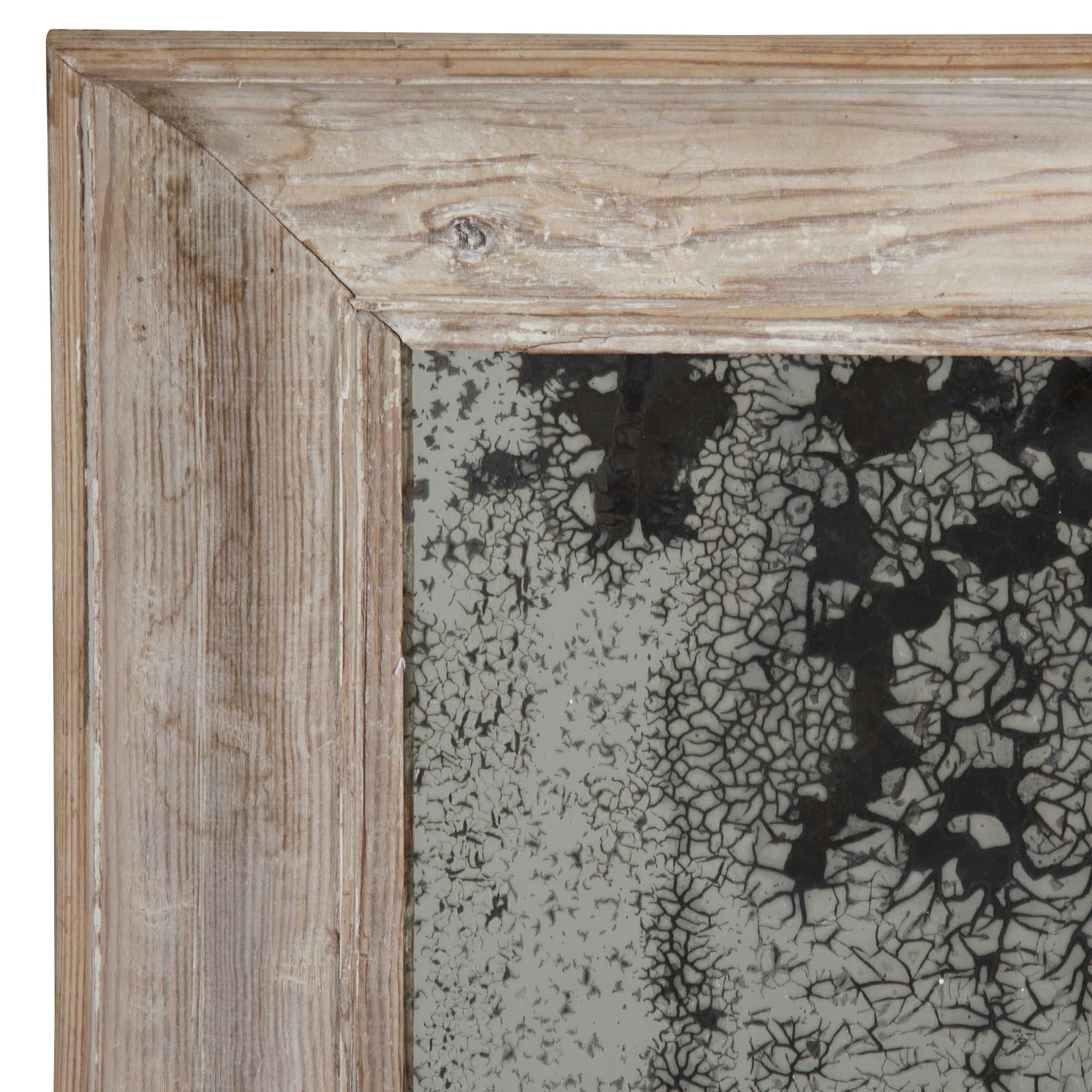 Near Pair of 19th Century French Foxed Pine Framed Mirrors