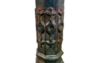 Decorative pair of French cast iron columnar based gueridon tables.
