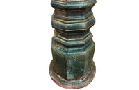 Decorative pair of French cast iron columnar based gueridon tables.